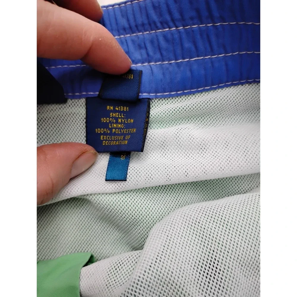 Polo Ralph Lauren Men's Large Green Swim Trunks Board Shorts Lined Drawstring